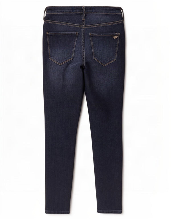 Calça jeans skinny feminina Hollister de cintura ultra alta US 9 médio W29 L26 azul marinho