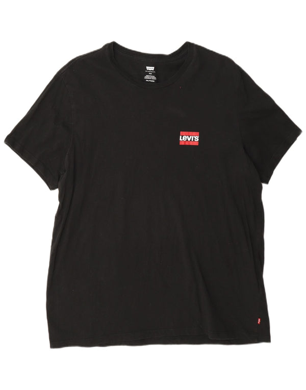 Camiseta masculina Levi's Slim Fit gráfica top 2XL algodão preto