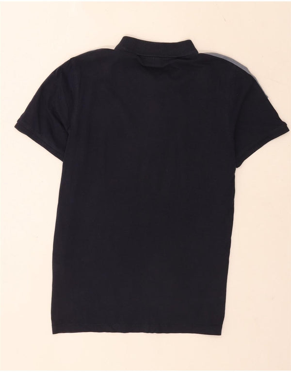 Camisa polo masculina Jack & Jones pequena azul marinho colorblock algodão