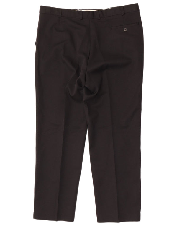 Calça chino reta masculina Marks & Spencer W38 L29 poliéster preto