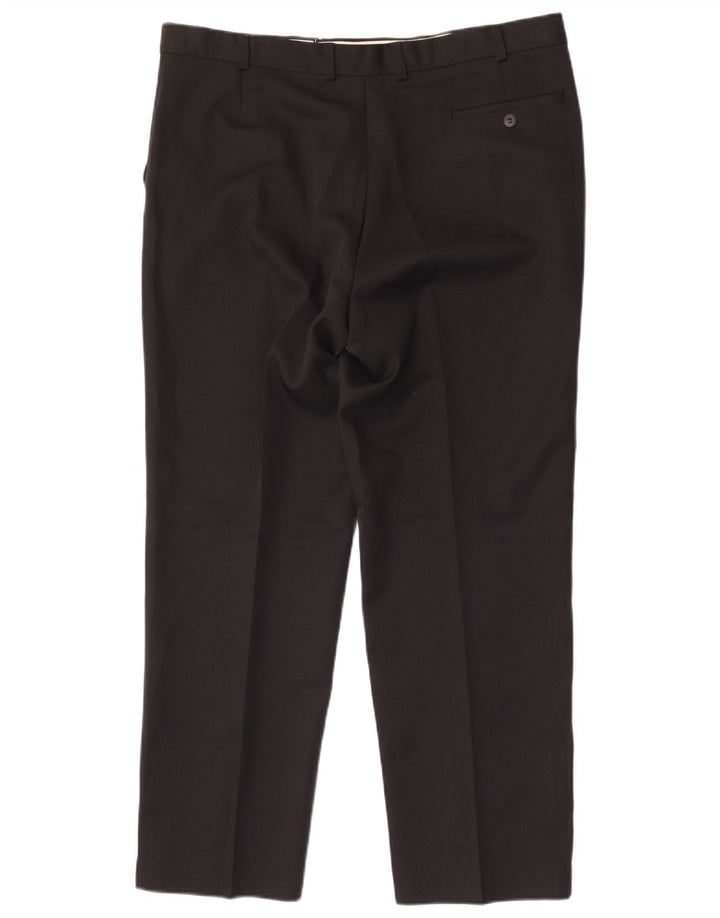 Calça chino reta masculina Marks & Spencer W38 L29 poliéster preto