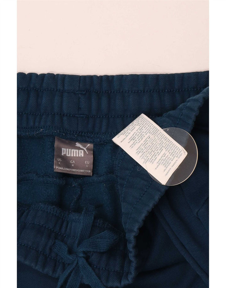 Calça de treino masculina Puma Joggers grande algodão azul