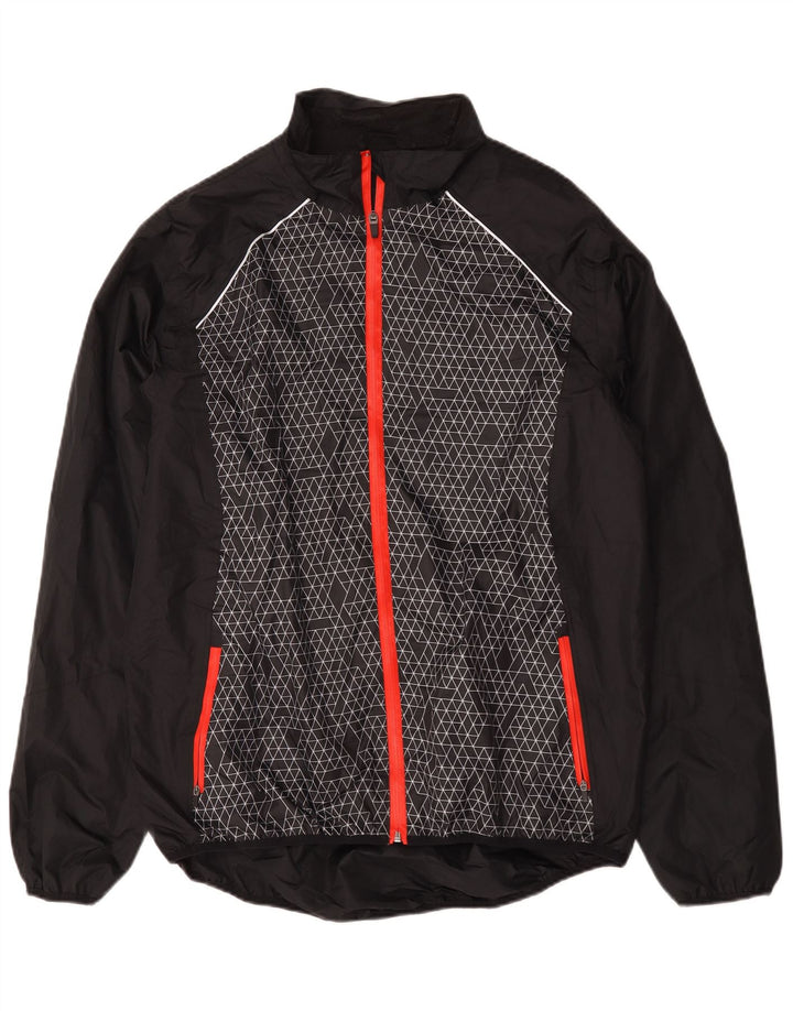 Jaqueta de chuva masculina Crivit UK 46/48 XL poliéster geométrico preto