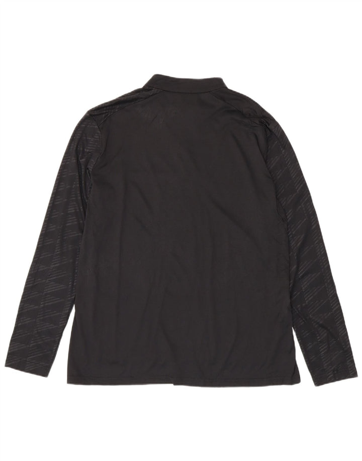 ADIDAS Mulher Aeroready Zip Neck Top Manga Comprida Reino Unido 20/22 XL Preto