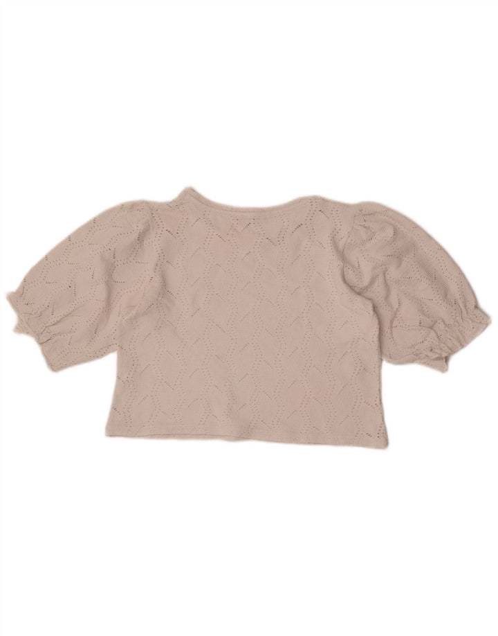 Blusa feminina Zara Top UK 12 algodão branco médio