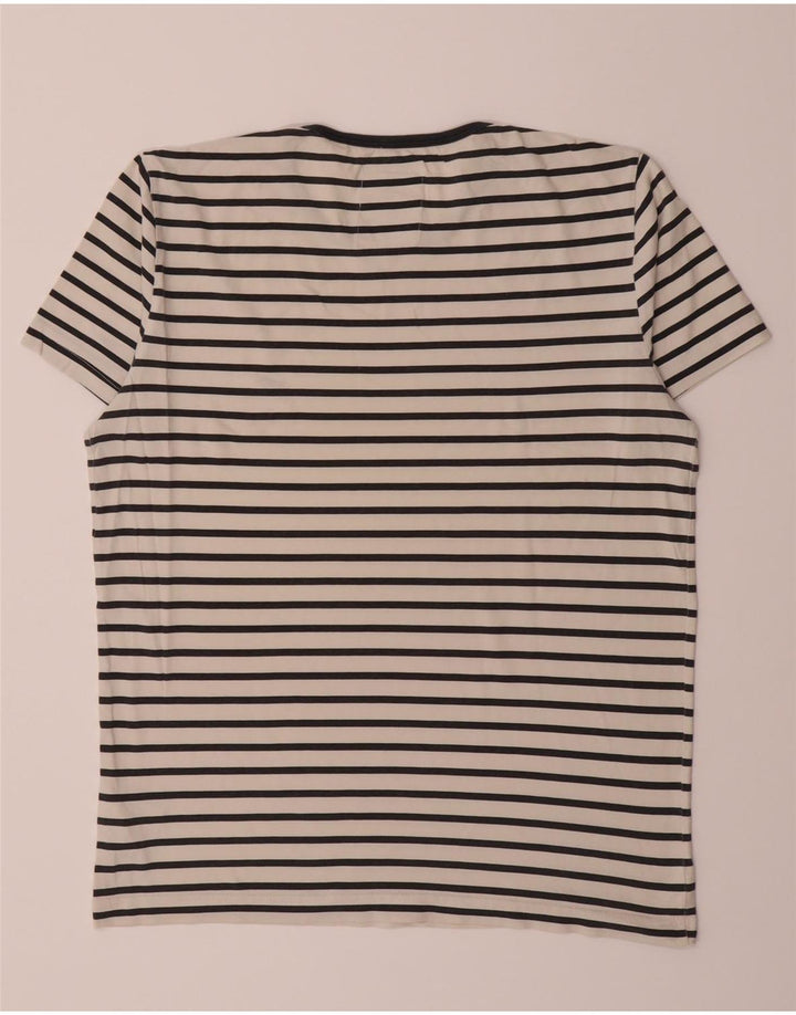 MUSTANG Mens T-Shirt Top Small Off White Striped Vintage Mustang and Second-Hand Mustang from Messina Hembry 