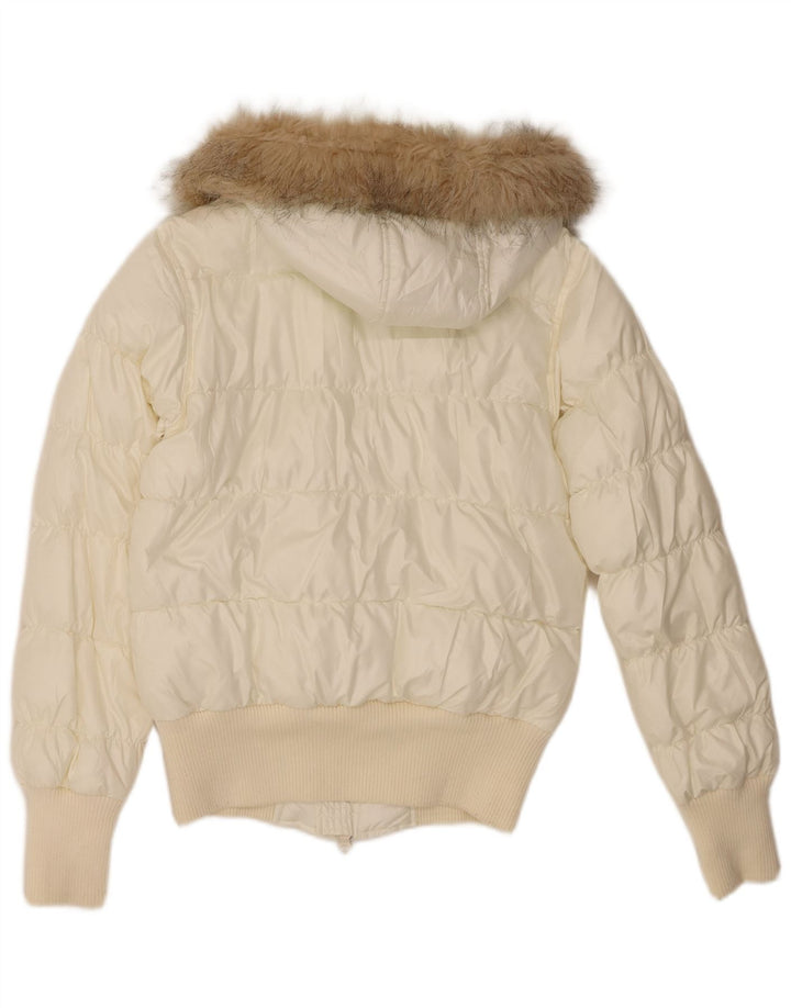Jaqueta acolchoada com capuz feminina Lee UK 6 XS poliamida branca