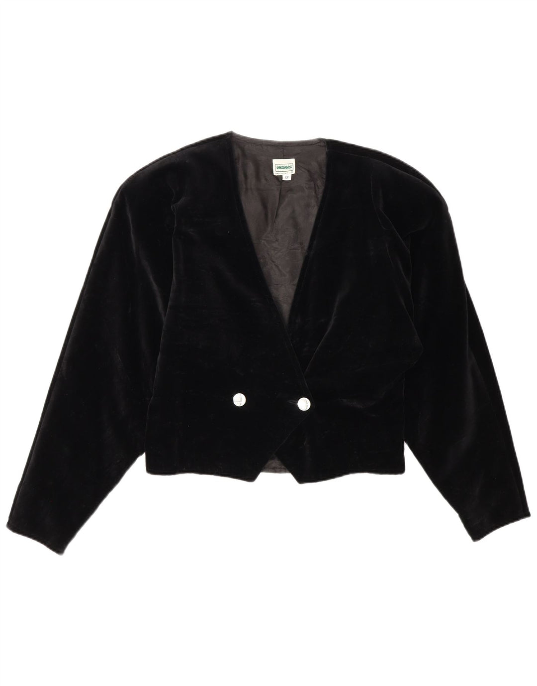 Bolero feminino vintage com peito duplo de veludo IT 42 médio preto
