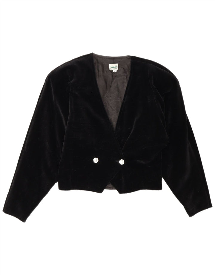 Bolero feminino vintage com peito duplo de veludo IT 42 médio preto