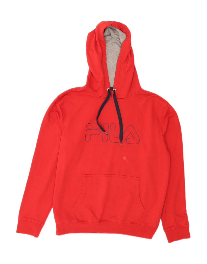 Fila feminino gráfico moletom com capuz UK 14 poliéster vermelho médio