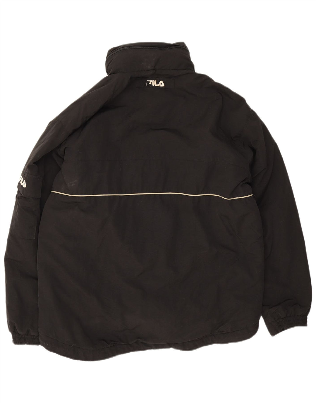 Jaqueta masculina Fila acolchoada com capuz UK 40 grande poliamida preta
