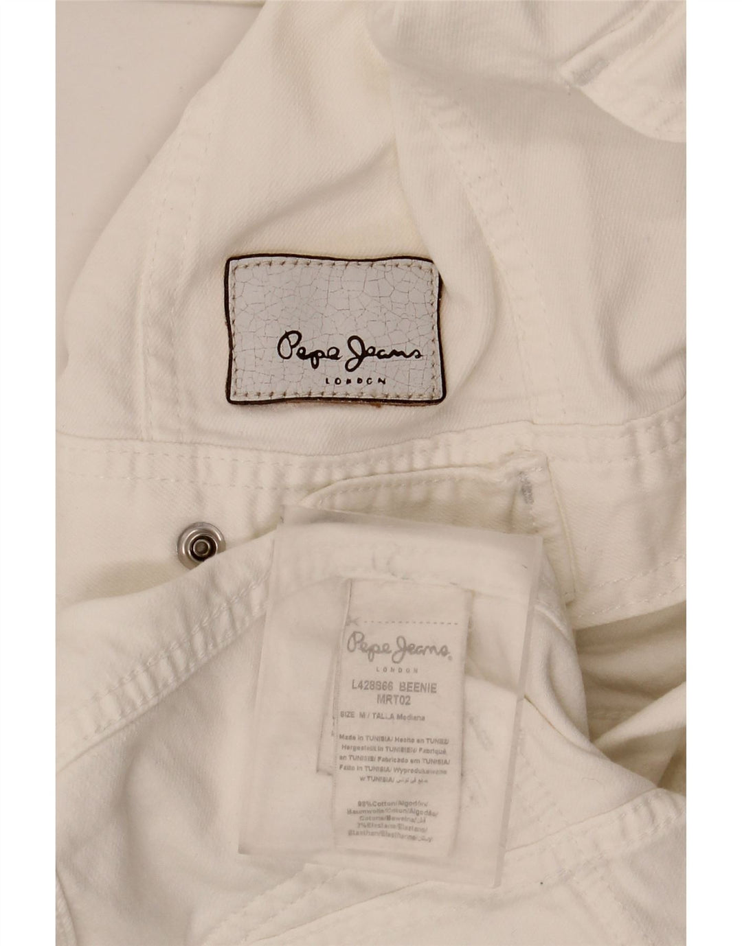 Jaqueta jeans feminina PEPE Jeans Crop UK 12 algodão branco médio