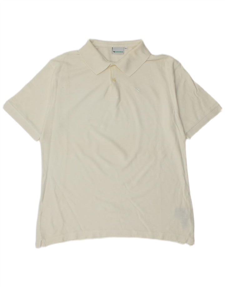 Camisa polo masculina Diadora grande algodão branco