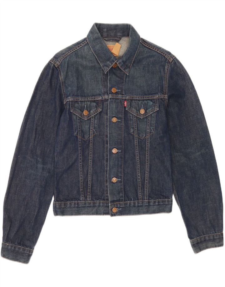 Jaqueta jeans feminina Levi's UK 12 algodão azul médio