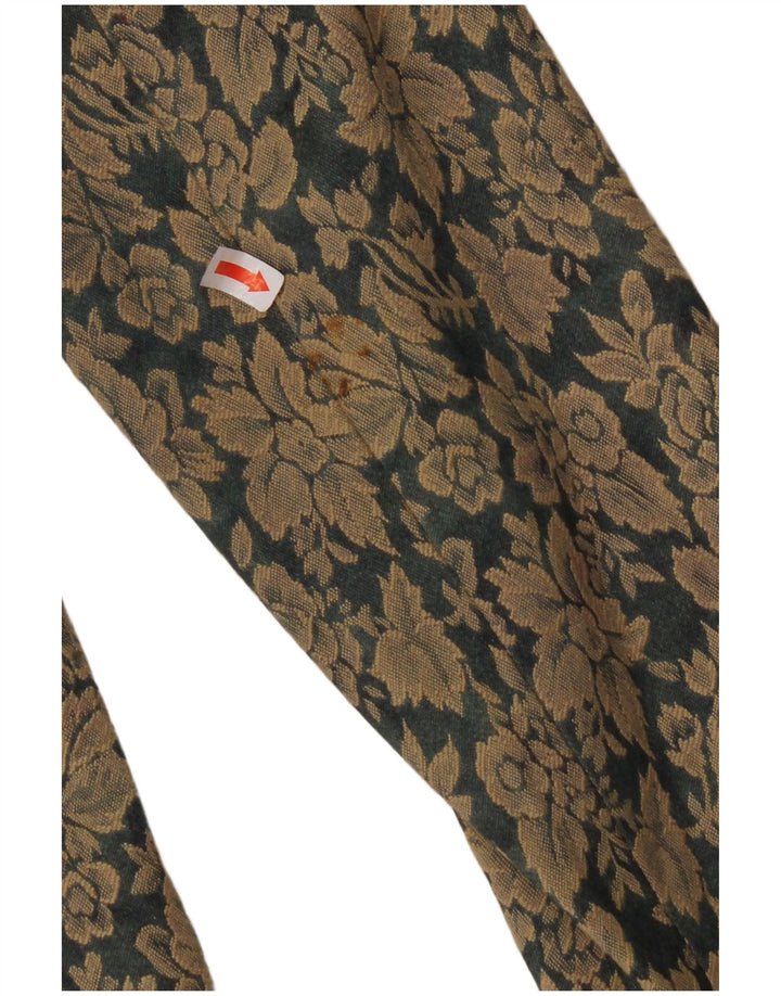 Jaqueta blazer feminina VINTAGE com 3 botões EU 40 algodão floral marrom médio