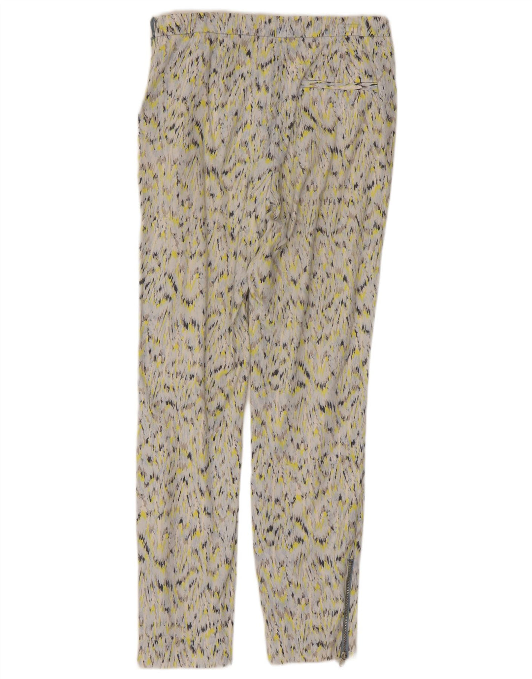 Calça chino feminina com padrão abstrato ZARA pequena W26 L26 multicolorida