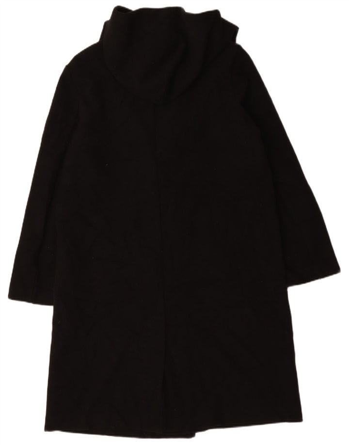 Sobretudo aberto com capuz feminino Zara UK 14 poliéster preto médio