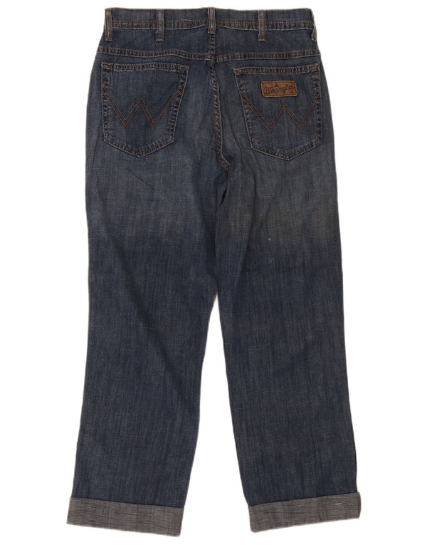Wrangler Masculino Texas Stretch Straight Jeans W32 L36 Azul Algodão