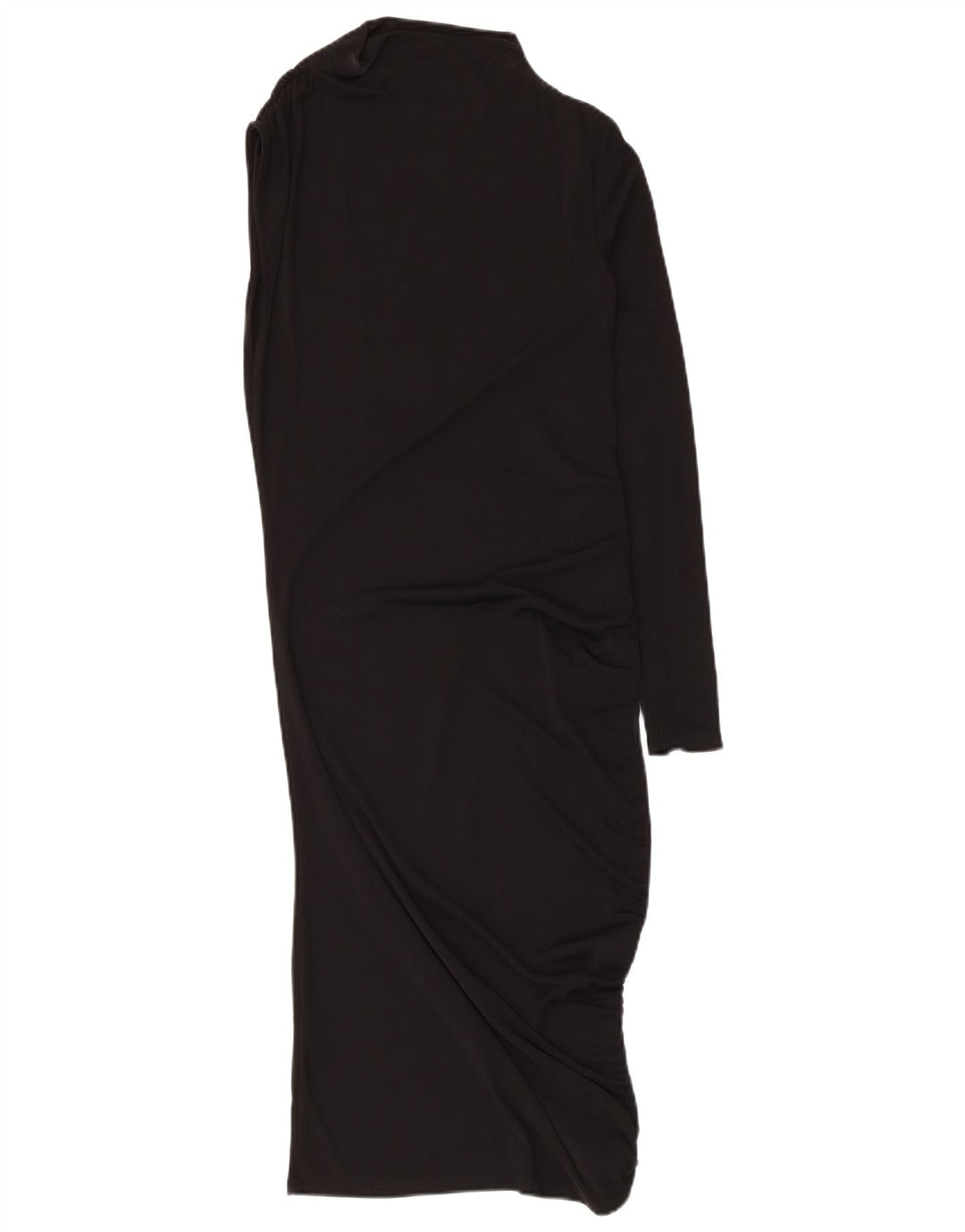Vestido feminino Zara com um ombro UK 8 pequeno poliéster preto
