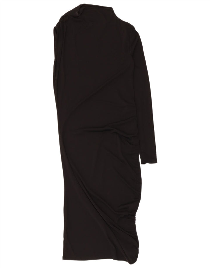 Vestido feminino Zara com um ombro UK 8 pequeno poliéster preto