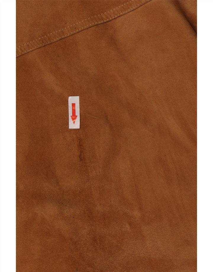 Jaqueta bomber masculina de camurça Christian Berg IT 56 3XL couro marrom