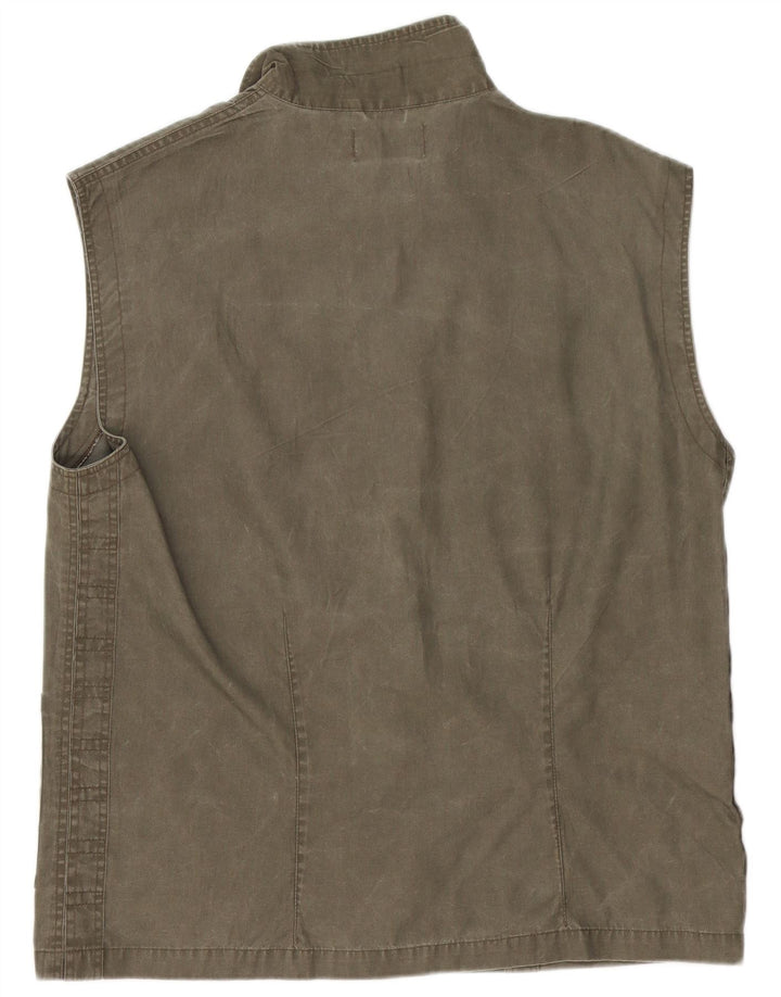 Beyond Mens Utility Gilet UK 44 2XL Algodão cáqui