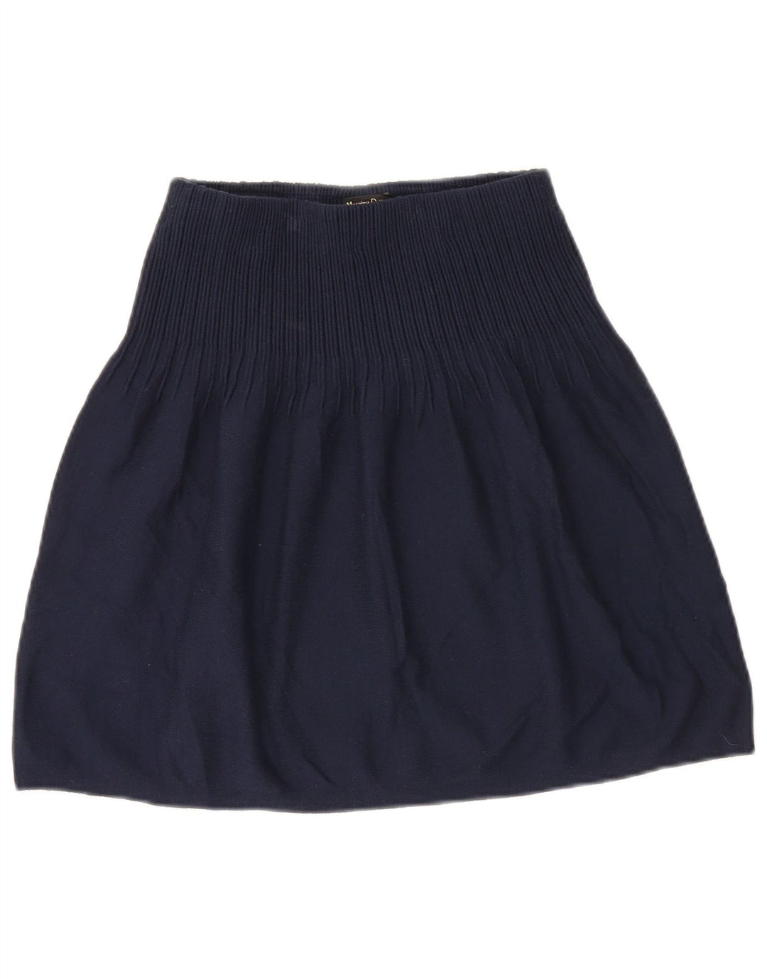 Saia feminina de malha A-Line Massimo Dutti pequena W26 azul marinho viscose