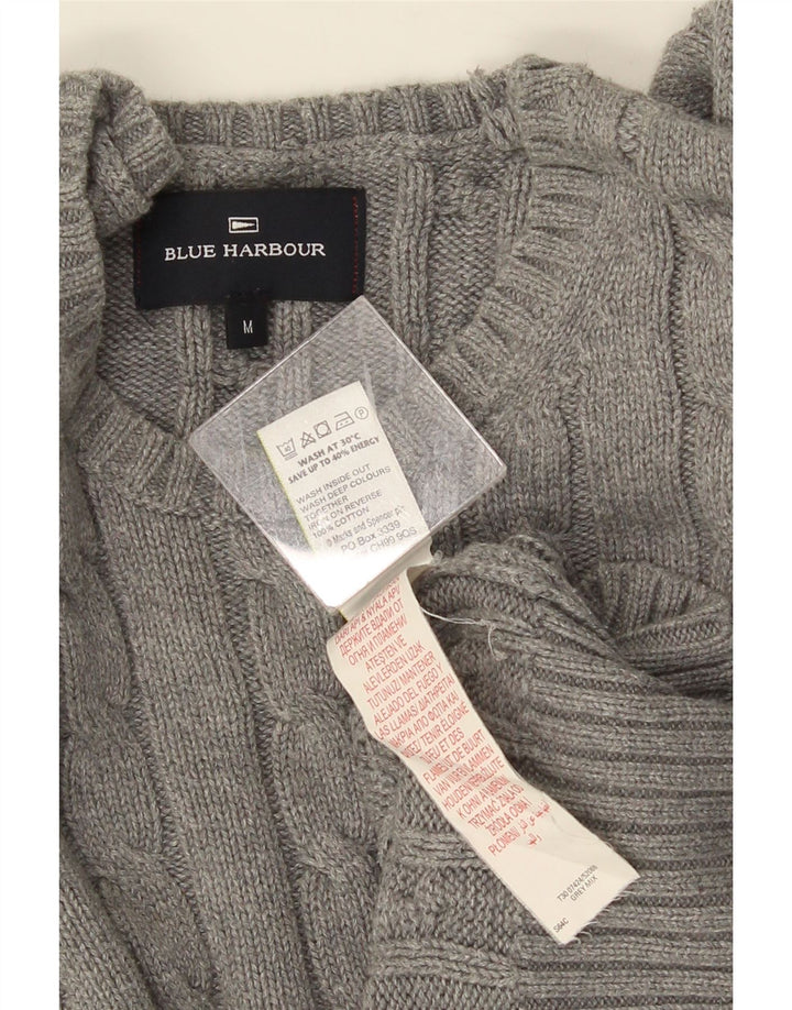 Suéter masculino MARKS & SPENCER Blue Harbor com gola redonda cinza médio