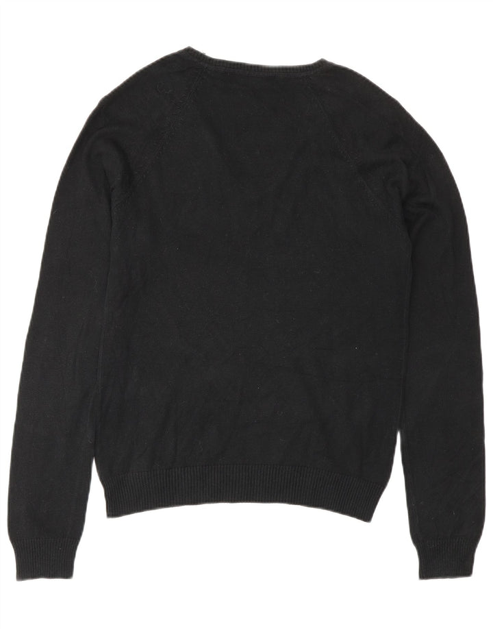 Suéter feminino Zara com decote em V Reino Unido 14 grande preto