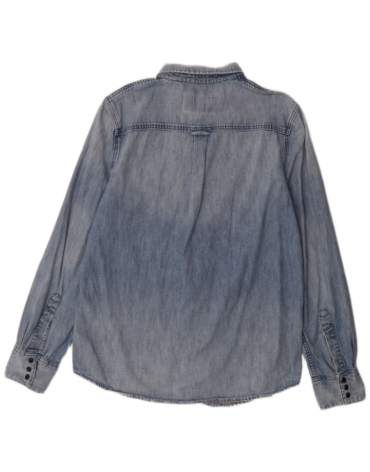 Camisa jeans masculina Superdry XL azul algodão