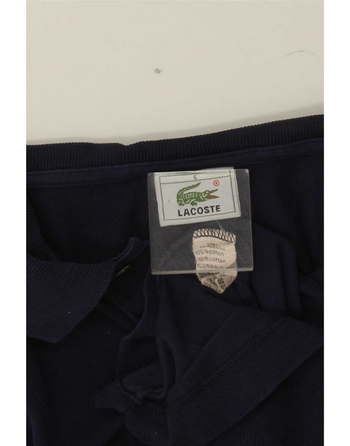 Camisa polo masculina Lacoste tamanho 5 grande algodão azul marinho