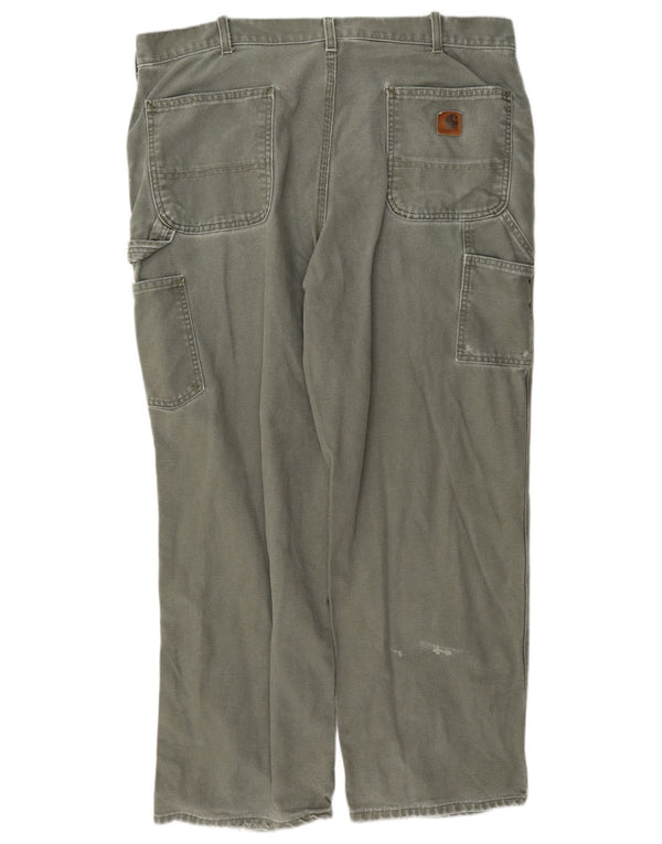 Carhartt Mens Loose Fit Cargo Calças W38 L30 Algodão Cinza