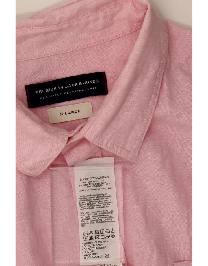 JACK & JONES Mens Shirt XL Pink Cotton Vintage Jack & Jones and Second-Hand Jack & Jones from Messina Hembry 