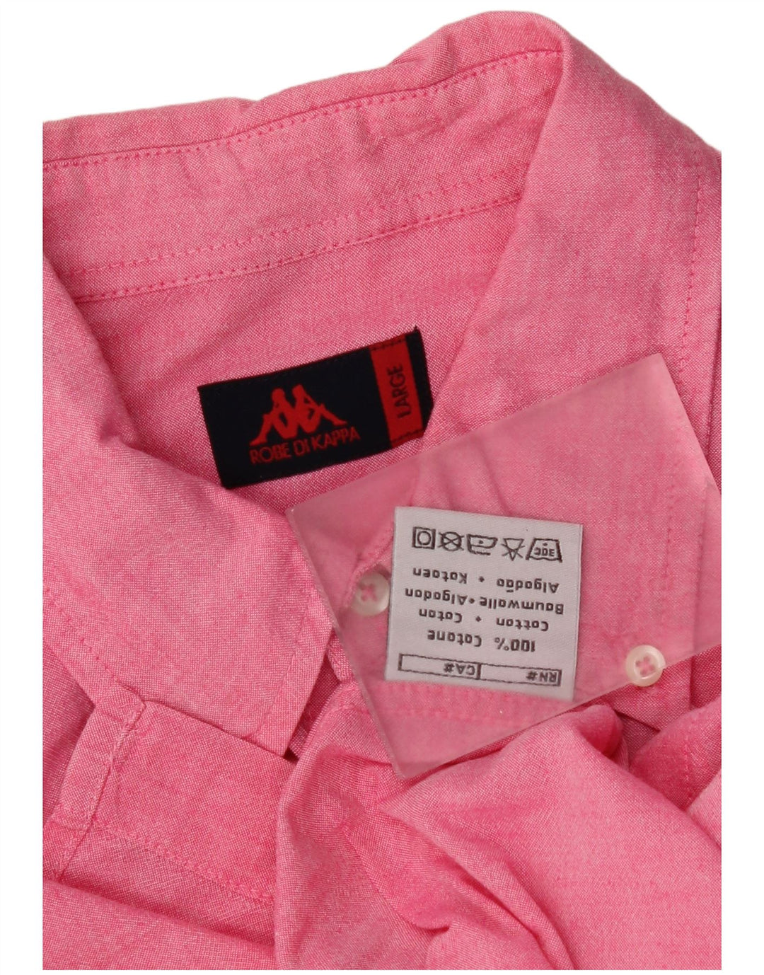Camisa masculina de manga curta Kappa grande algodão rosa
