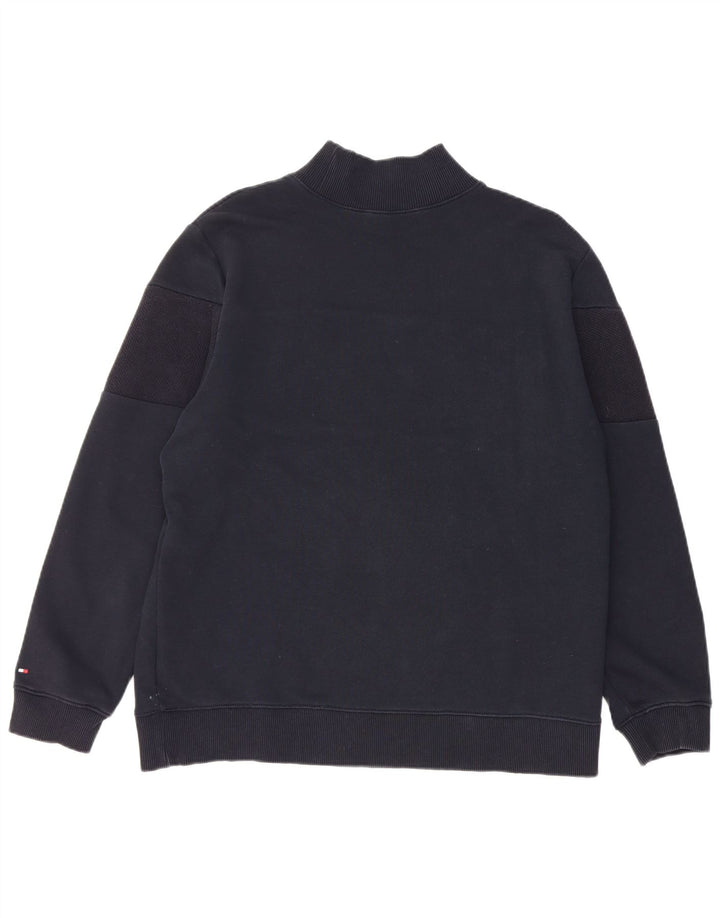 Tommy Hilfiger moletom gráfico feminino jumper UK 14 médio algodão preto
