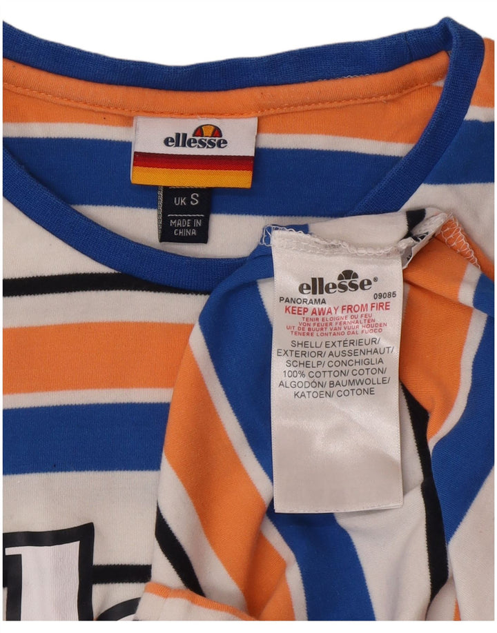 Camiseta masculina Ellesse com estampa gráfica pequena de algodão listrado multicolorido