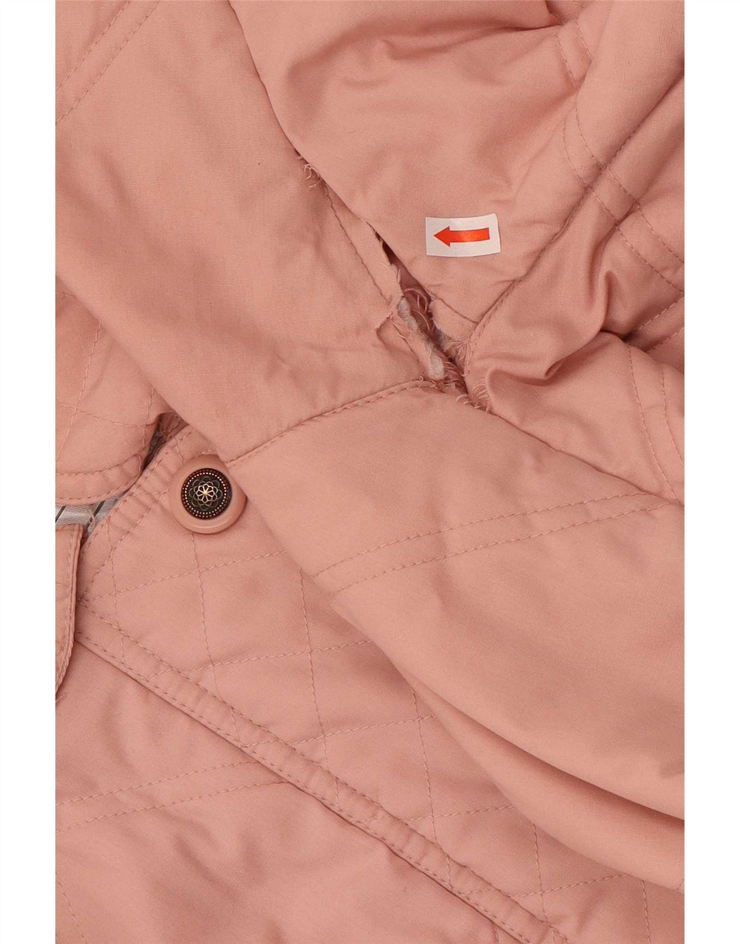 Casaco acolchoado de ajuste solto feminino vintage Reino Unido 14/16 grande poliéster rosa