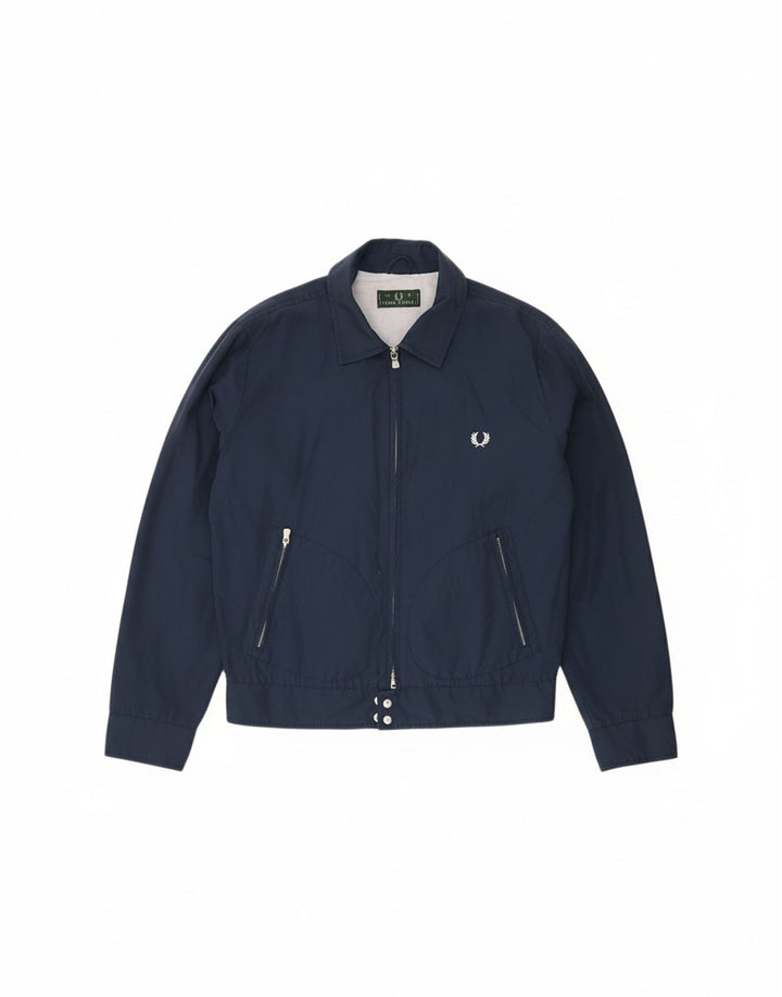 Jaqueta bomber masculina FRED PERRY Reino Unido 40 grande algodão azul marinho