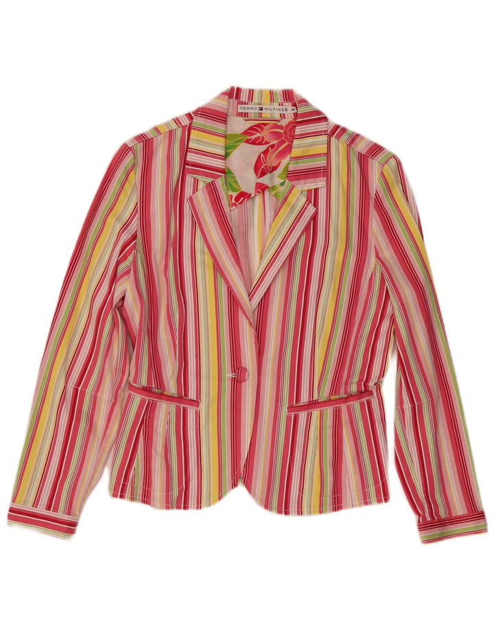 Jaqueta Tommy Hilfiger Crop Blazer Feminina UK 12 Médio Multicolorido Listrado