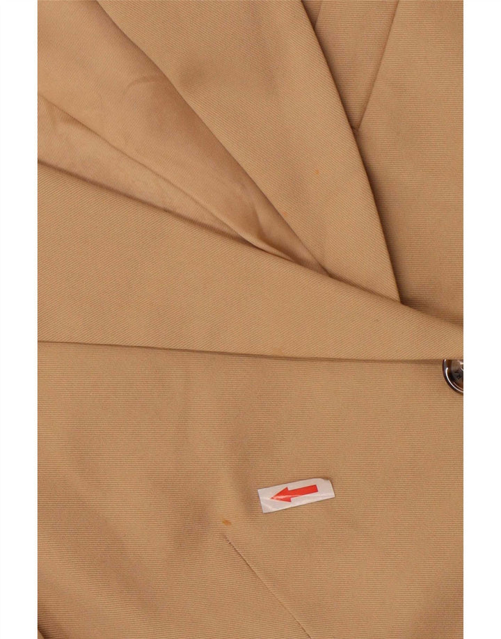 Jaqueta blazer feminina de 2 botões Zara EU 42 algodão bege grande