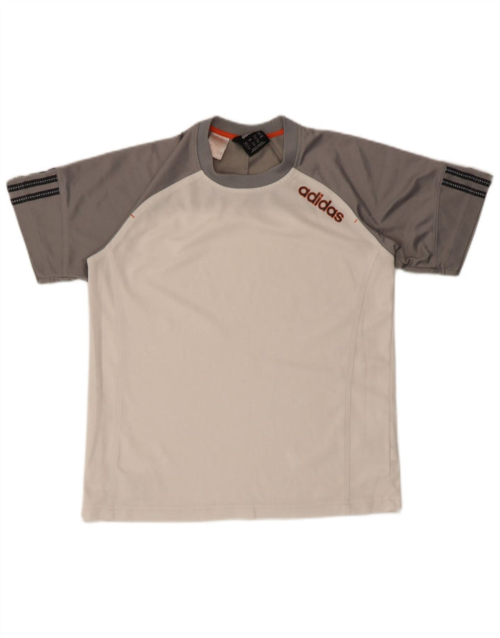 Camiseta Adidas Menino 13-14 Anos Branco Colorblock Poliéster