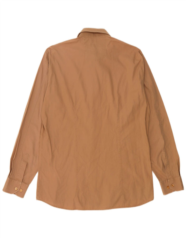 Camisa masculina Hugo Boss grande algodão marrom