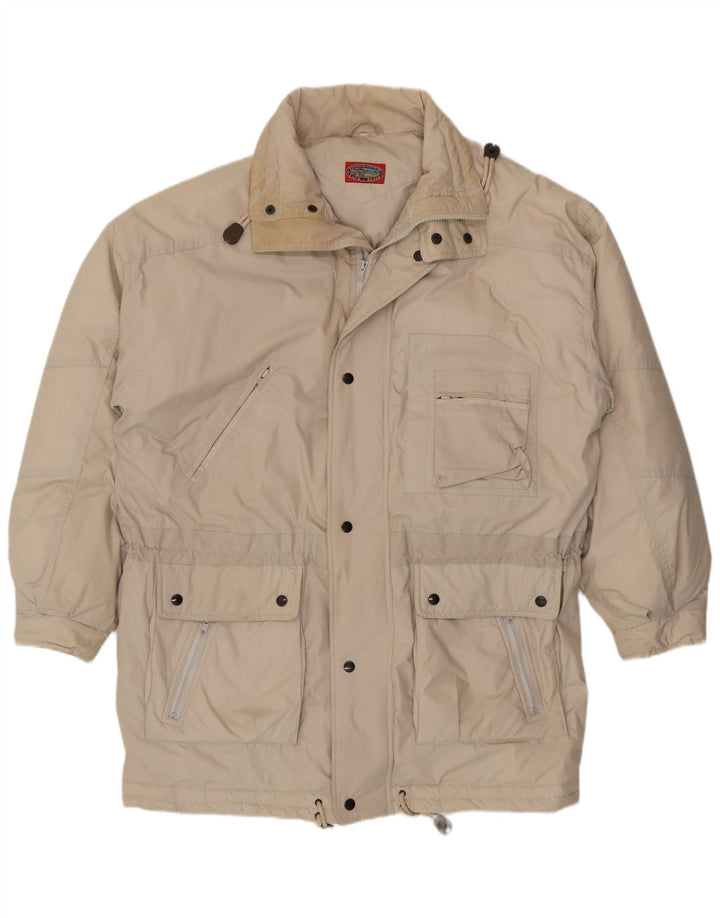 Casaco acolchoado masculino vintage UK 42 XL bege