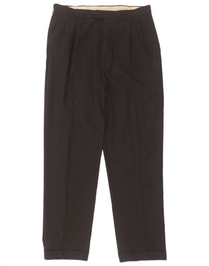 Calça masculina Marks & Spencer com pegged suit W34 L33 poliéster preto
