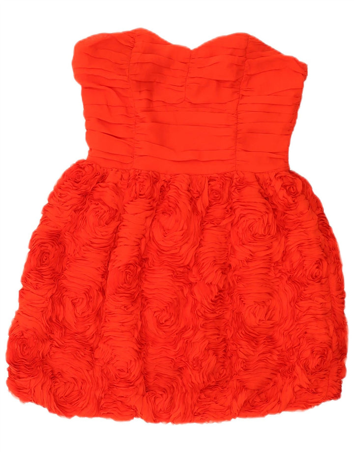 Vestido feminino H&M sem alças EU 38 poliéster floral vermelho médio