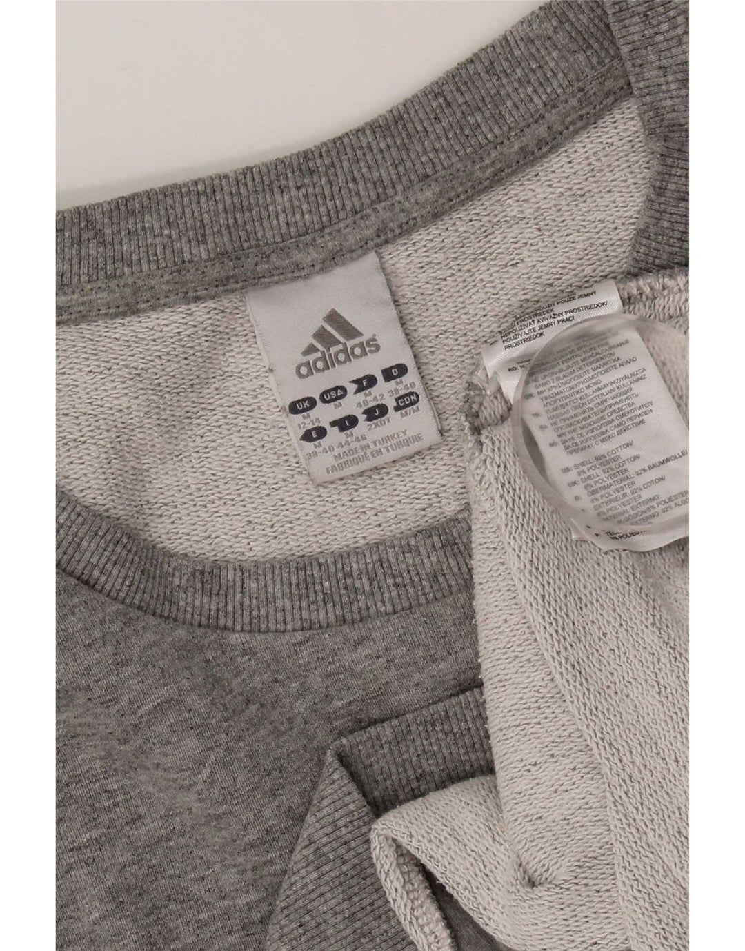 Adidas Womens Sweatshirt Jumper UK 12/14 Médio Cinza Algodão