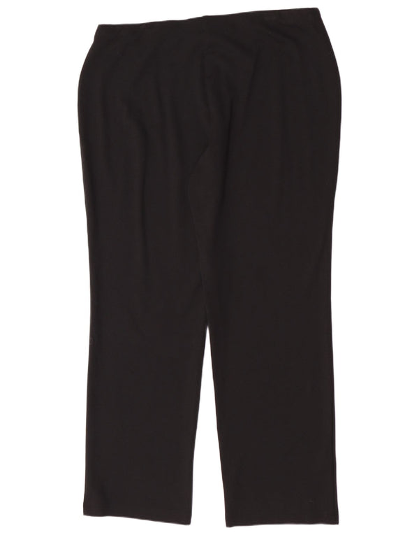 Calça casual feminina Marks & Spencer UK 16 grande W34 L28 preta viscose