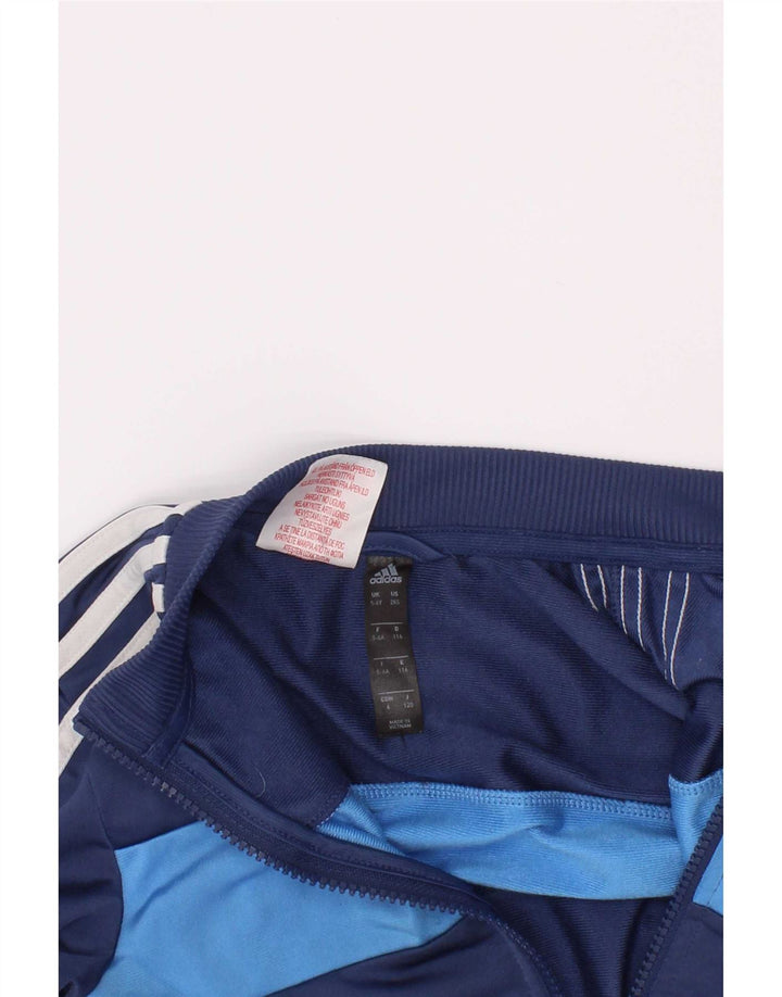 Jaqueta Adidas Meninos Treino Top 5-6 Anos Azul Marinho Colorblock Poliéster