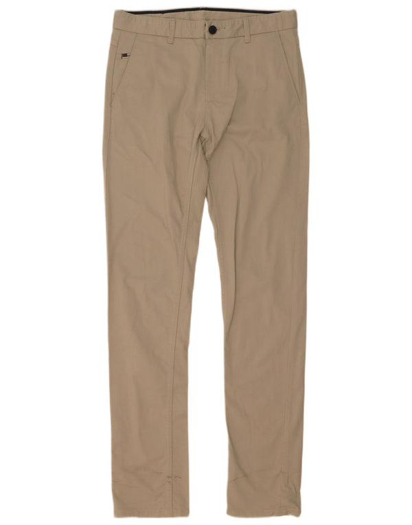 Zara Mens Slim Chino Calças EU 38 Pequeno W30 L34 Algodão Bege