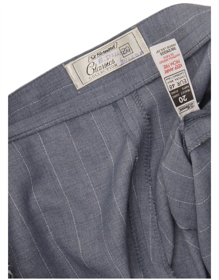ST. Calça feminina BERNARD cintura alta cortada UK 20 2XL W34 L24 azul